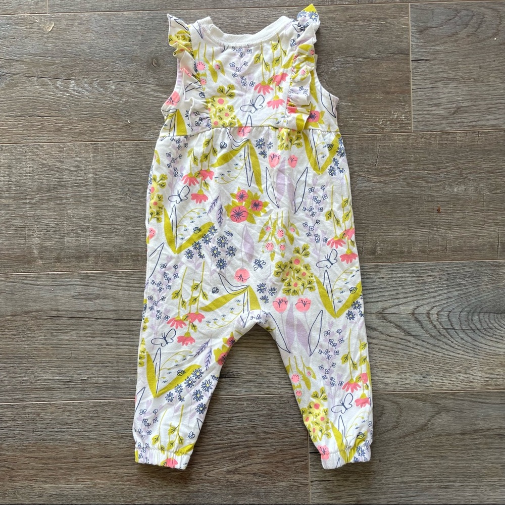 Floral Baby Jumpsuit w/ matching headband